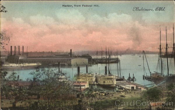 Harbor From Federal Hill Baltimore Maryland