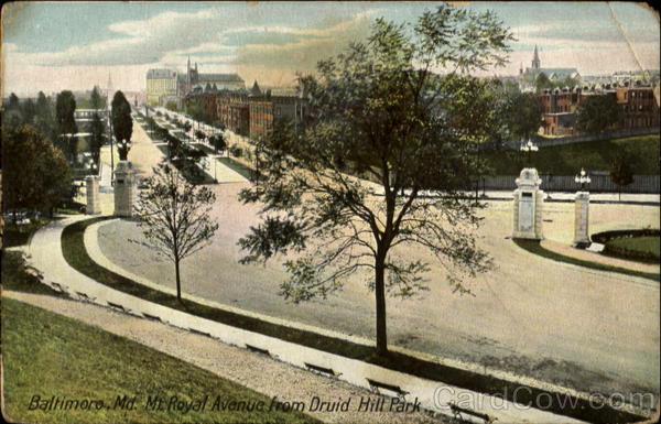 Mt. Royal Avenue From Druid Hill Park Baltimore Maryland