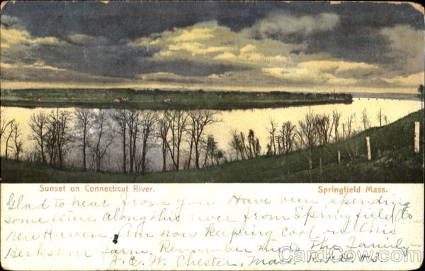 Sunset On Connecticut River Springfield Massachusetts