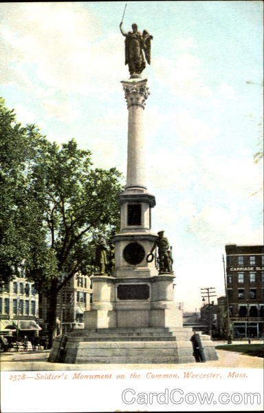 Soldier's Monument On The Common Worcester Massachusetts