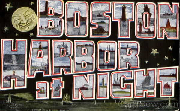 Boston Harbor At Night Massachusetts