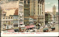 Corner Broad And Market Sts Newark, NJ Postcard Postcard