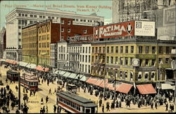 Four Corners, Market and Broad Streets Postcard