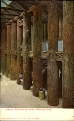 Interior Forestry Building Postcard