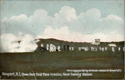 Three Inch Field Piece In Action, Naval Training Station Postcard