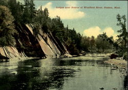 Ledges Near Source Of Westfield River Goshen, MA Postcard Postcard