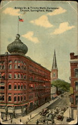 Bridge St. & Trinity Meth. Episcopal Church Postcard