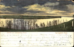 Sunset On Connecticut River Postcard