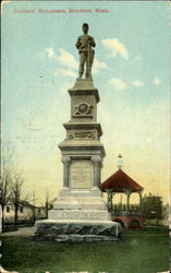 Soldier's Monument Brockton, MA Postcard Postcard