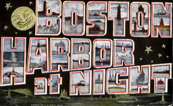 Boston Harbor At Night Postcard