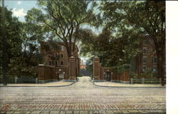 Cambridge Street Gate, Harvard College Thayer Hall Massachusetts Postcard Postcard