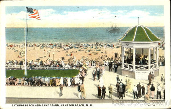 Bathing Beach And Band Stand Hampton Beach New Hampshire