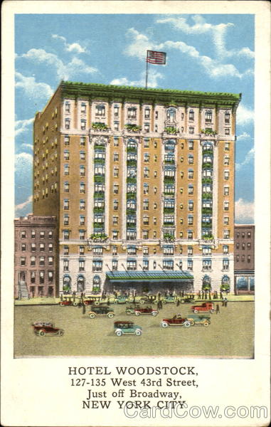 Hotel Woodstock, 127-135 West 43rd Street, Just Off Broadway New York City