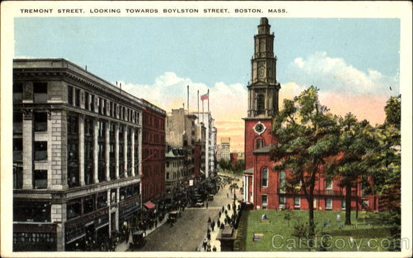 Tremont Street Looking Towards Boylston Street Boston Massachusetts