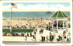 Bathing Beach And Band Stand Postcard