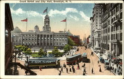 Court Street And City Hall Brooklyn, NY Postcard Postcard