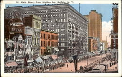 Main Street From Shelton Sq Buffalo, NY Postcard Postcard