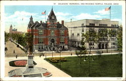 Soldiers' Memorial And Masonic Temple Postcard