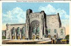 Masonic Temple, Scottish Rite Cathedral Scranton, PA Postcard Postcard