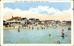 A Dip In The Water So Fine Sound View, CT Postcard Postcard