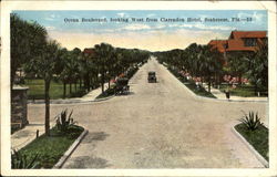 Ocean Boulevard, Looking West From Clarendon Hotel Postcard