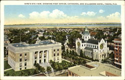Bird's Eye View, Showing Post Office Cathedral And Hillsboro Hotel Postcard