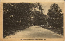 The Shell Road Entering Darien Postcard