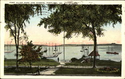 Fort Allen Park And Harbor Postcard