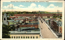 General View Of Everett Mills And Essex St. Lawrence, MA Postcard Postcard