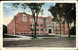 New Commercial High School Postcard