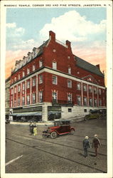 Masonic Temple, Corner 3rd And Pine Streets Jamestown, NY Postcard Postcard