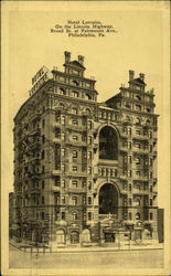 Hotel Lorraine, On The Lincoln Highway, Broad St.,at Fairmount Ave. Postcard