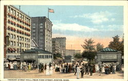 Tremont Street Mall From Park Street Boston, MA Postcard Postcard