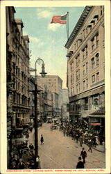 Washington Street Looking North Adams House On Left Postcard
