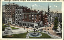 Boston And Park Streets From State House, Park St. Church Steepie Postcard