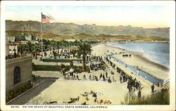 On The Beach At Beautiful Santa Barbara California Postcard Postcard