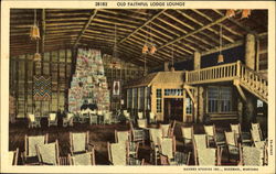 Old Faithful Lodge Lounge Postcard