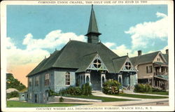 Combined Union Chapel Watch Hill, RI Postcard Postcard