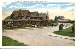 Along The Westerly Road Watch Hill, RI Postcard Postcard