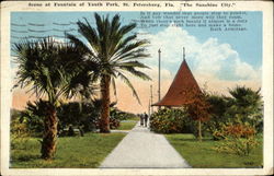 Scene At Fountain Of Youth Park St. Petersburg, FL Postcard Postcard