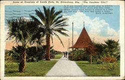 Scene At Fountain Of Youth Park Postcard