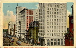 Broad Street North From National State Bank Newark, NJ Postcard Postcard