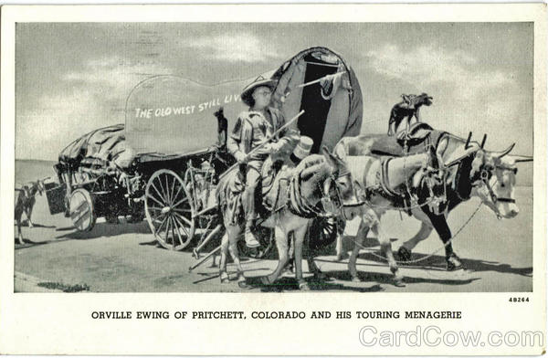 Orville Ewing of Pritchett, Colorado and His Touring Menagerie