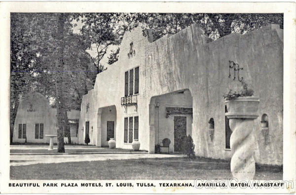 Beautiful Park Park Motels, St. Louis, Tulsa, Texarkana, Amarillo, Raton, Flagstaff