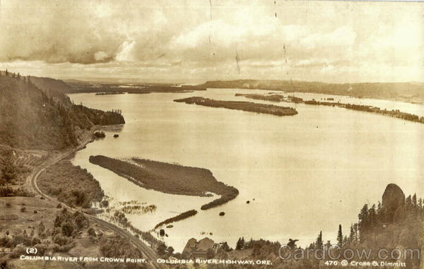 Columbia River from Crown Point Columbia River Highway Oregon
