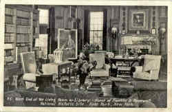 West End of the Living Room or Library, Home of Franklin D. Roosevelt National Historic Site Hyde Park, NY Postcard Postcard