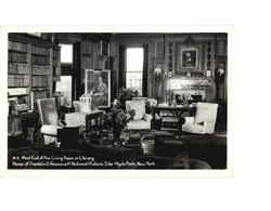 West End of the Living Room or Library, Home of Franklin D. Roosevelt National Historic Site Hyde Park, NY Postcard Postcard