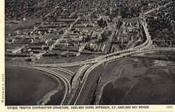 Unique Traffic Distribution Structure, Oakland Shore Approach Postcard