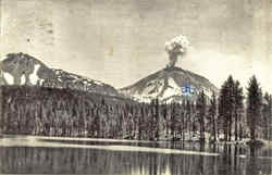 Lassen Peak in Mild Eruption Lassen Volcanic National Park, CA Postcard Postcard