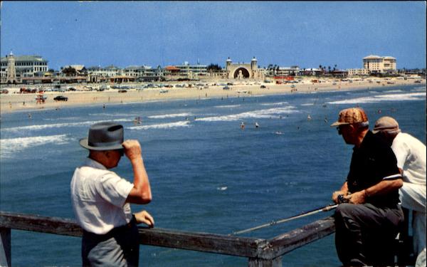 The World Famous Beach Looking North From Ocean Pier Daytona Beach Florida